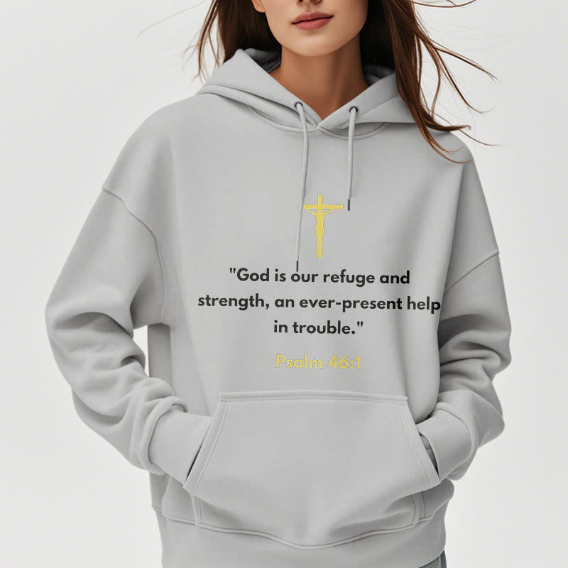 Classic Style God Is Our Refuge And Strength Fleece Lined Polyester Hoodie - image 33