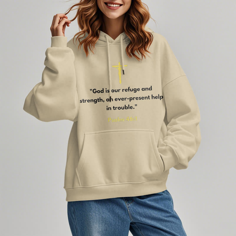 Classic Style God Is Our Refuge And Strength Fleece Lined Polyester Hoodie - image 12