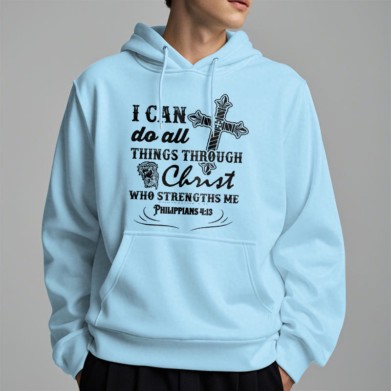 Christianartworkshop Quotation Style I Can Do All Things Fleece Lined Polyester Hoodie - image 27