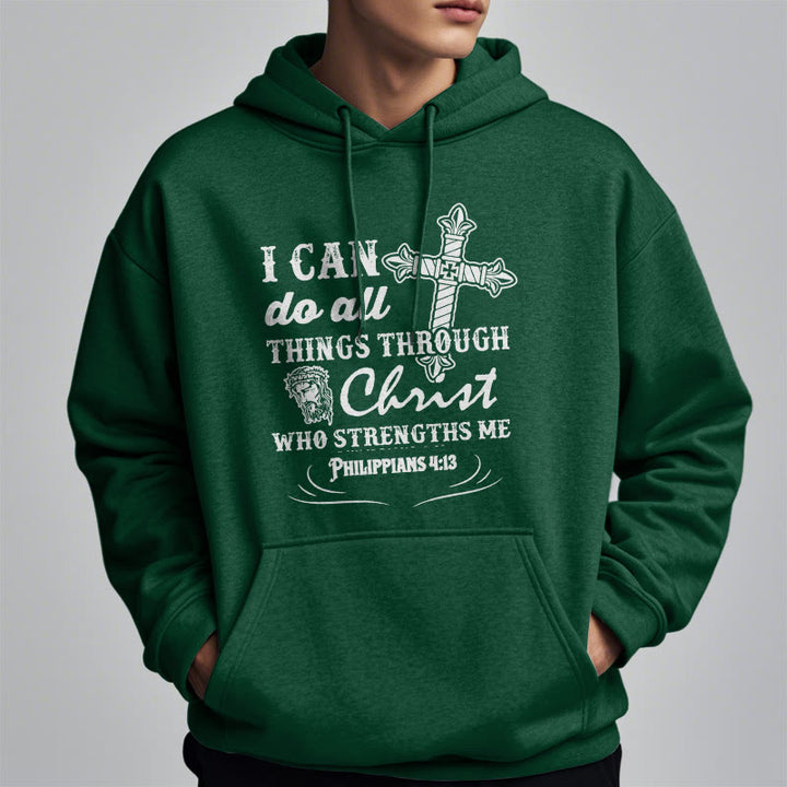 Christianartworkshop Quotation Style I Can Do All Things Fleece Lined Polyester Hoodie - image 23