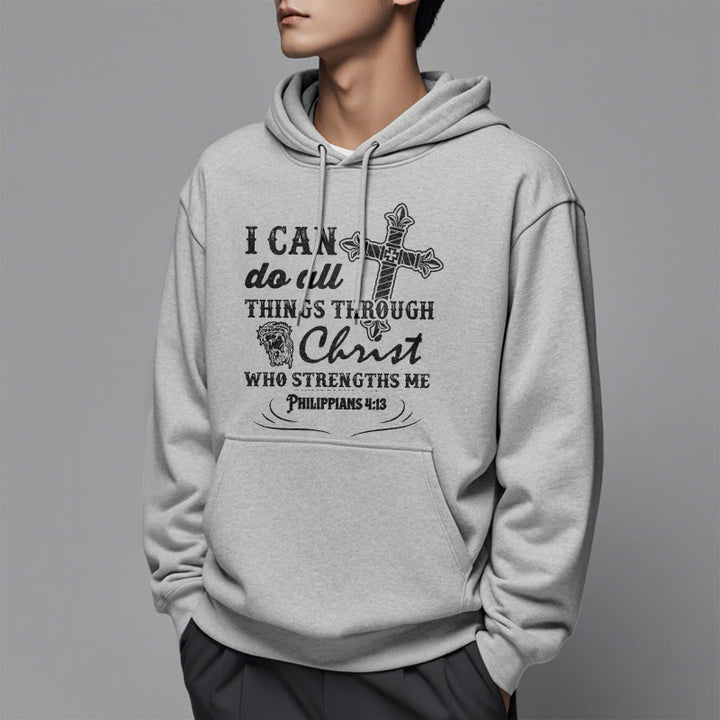 Christianartworkshop Quotation Style I Can Do All Things Fleece Lined Polyester Hoodie - image 33