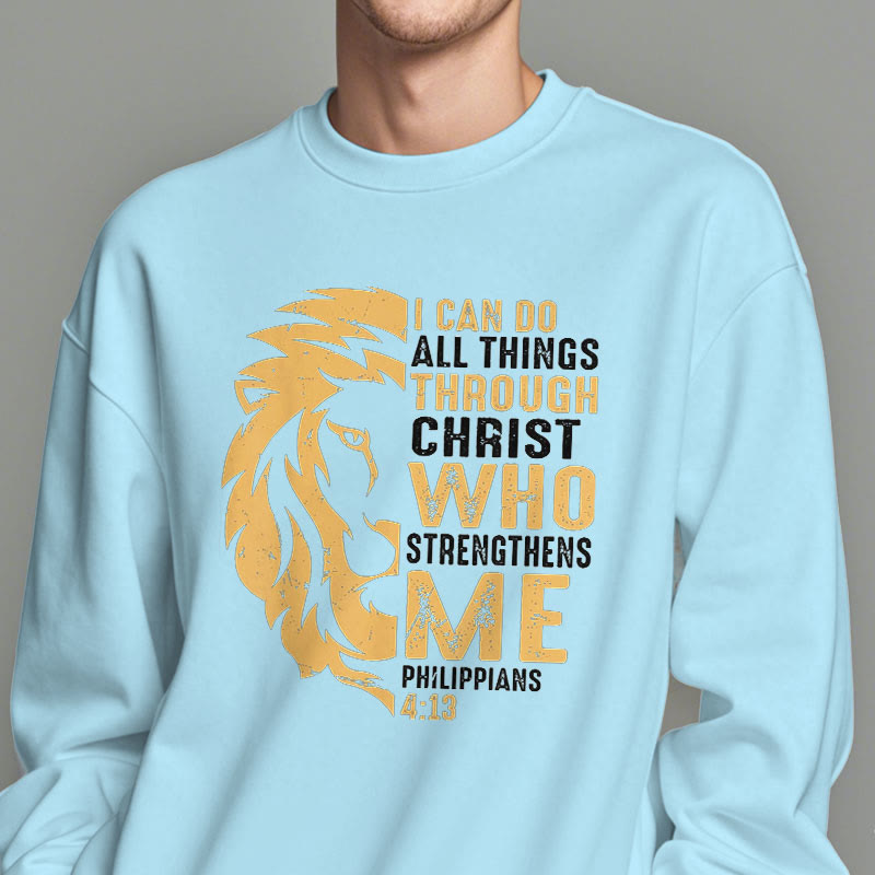 Quotation Style Christ Strengthens Me Fleece Lined Polyester Sweatshirt - image 28