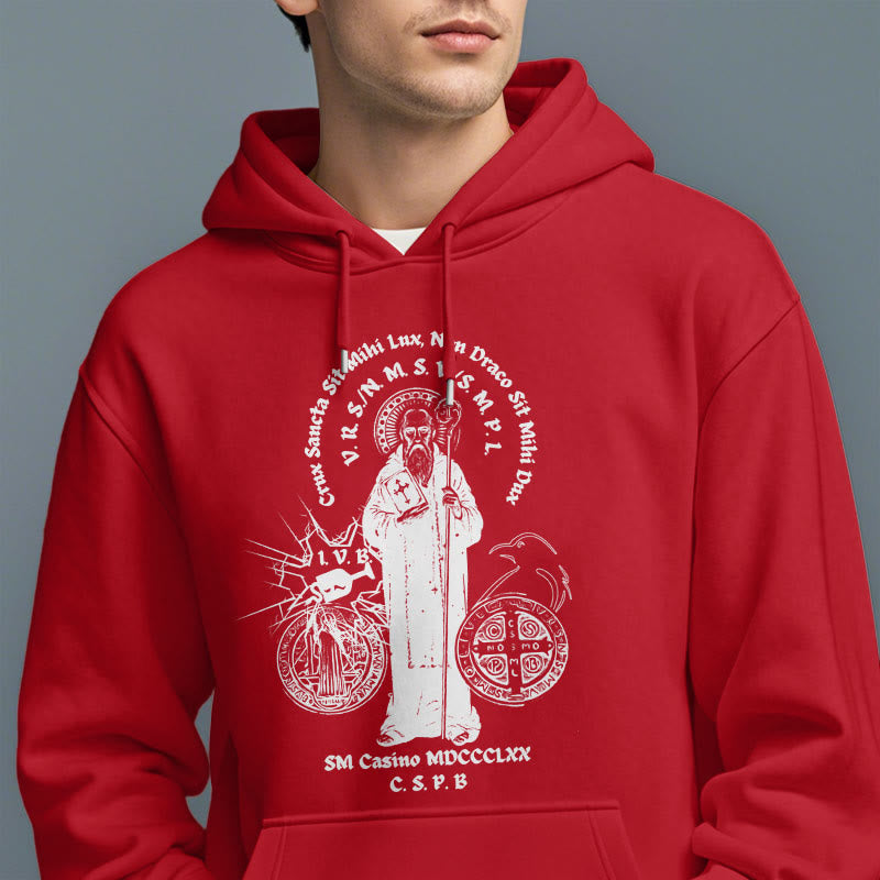 Christianartworkshop Classic Style St. Benedict Figure Fleece Lined Polyester Hoodie - image 37