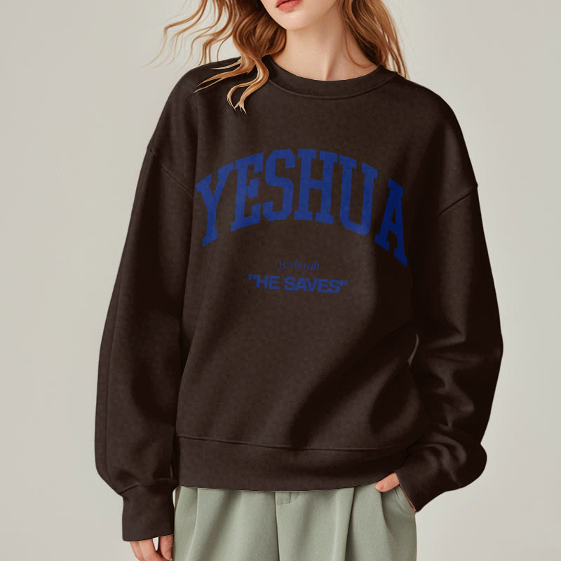 Christianartworkshop Classic Style Yeshua He Saves Fleece Lined Polyester Sweatshirt - image 17