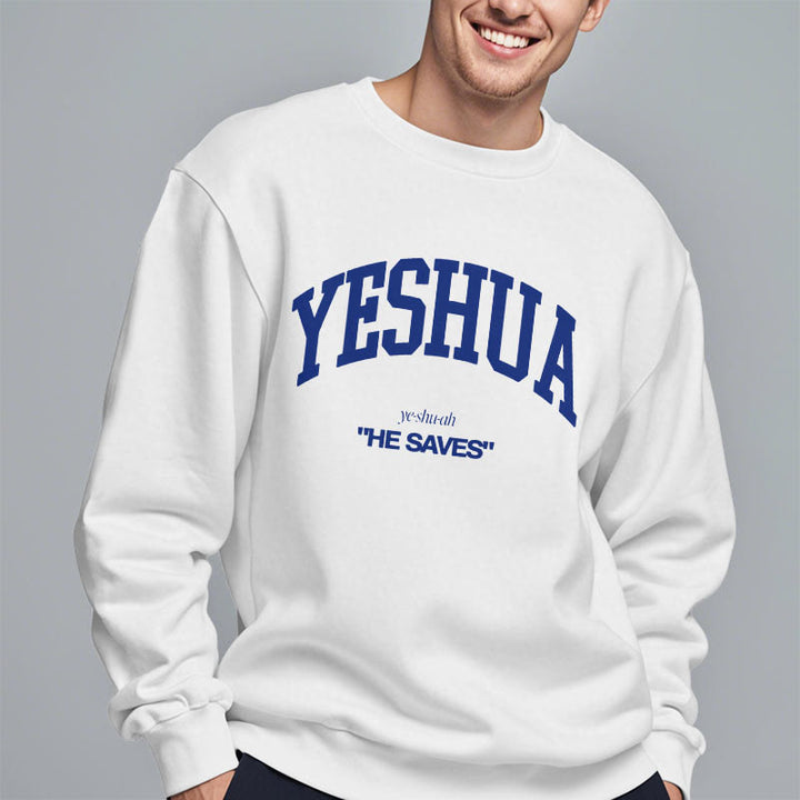 Christianartworkshop Classic Style Yeshua He Saves Fleece Lined Polyester Sweatshirt - image 12