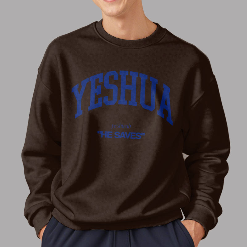Christianartworkshop Classic Style Yeshua He Saves Fleece Lined Polyester Sweatshirt - image 18