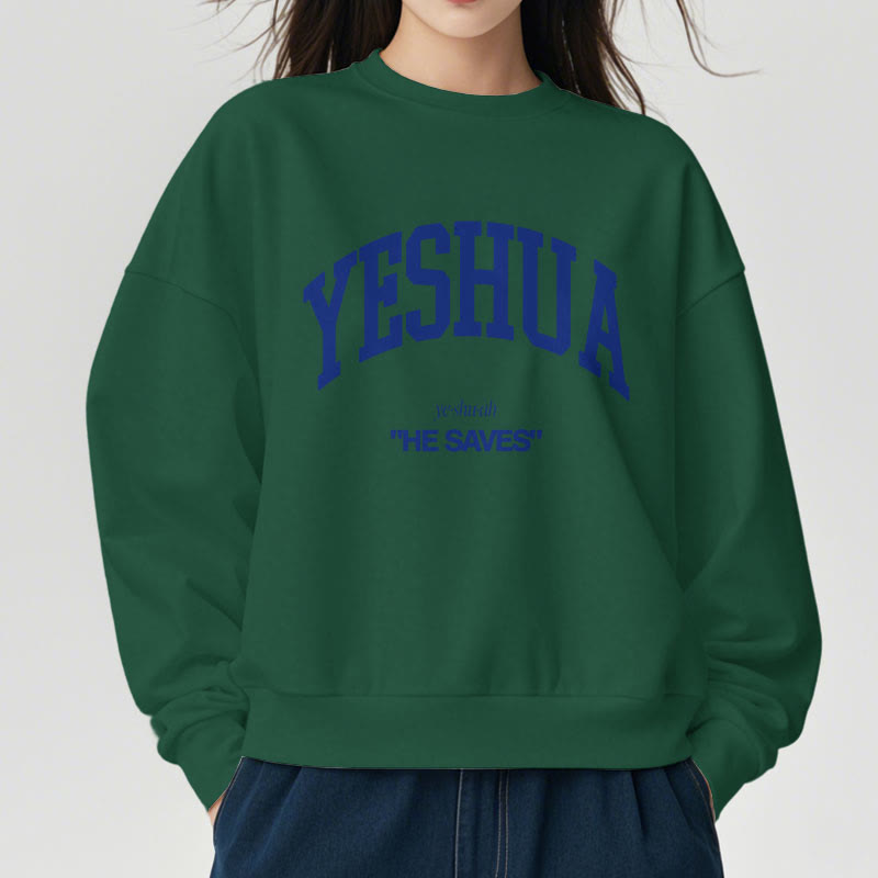 Christianartworkshop Classic Style Yeshua He Saves Fleece Lined Polyester Sweatshirt - image 23