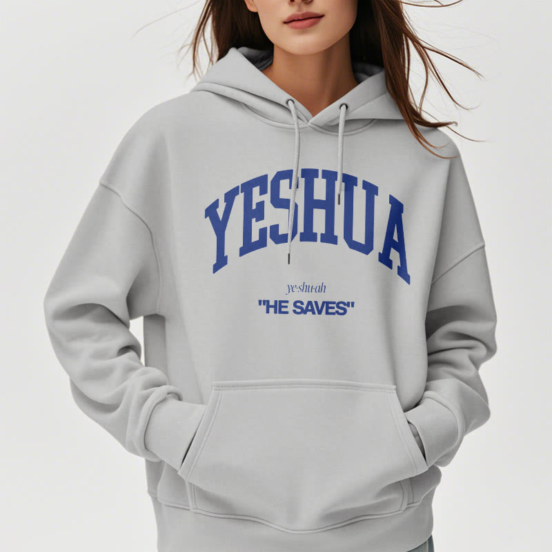 Christianartworkshop Classic Style Yeshua He Saves Fleece Lined Polyester Hoodie - image 6