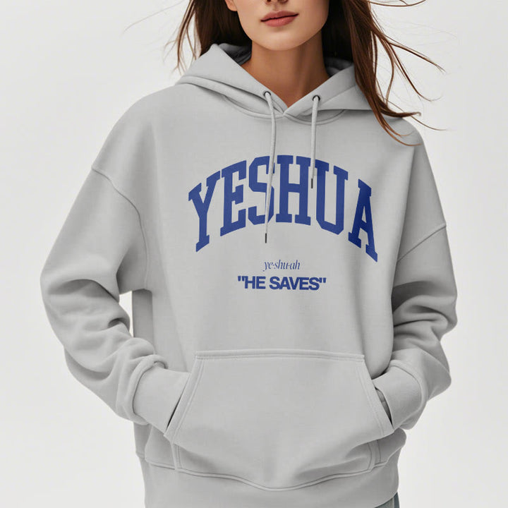 Christianartworkshop Classic Style Yeshua He Saves Fleece Lined Polyester Hoodie - image 6