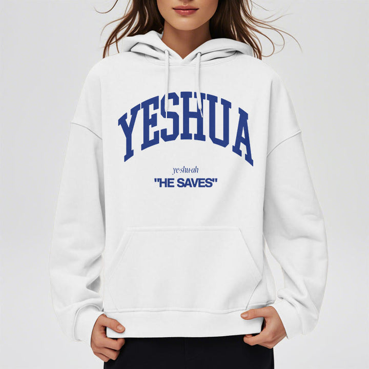 Christianartworkshop Classic Style Yeshua He Saves Fleece Lined Polyester Hoodie - image 13