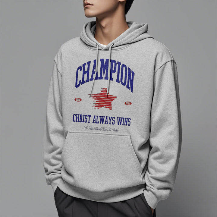 Christianartworkshop Modern Style Champion Christ Always Wins Fleece Lined Polyester Hoodie - image 37
