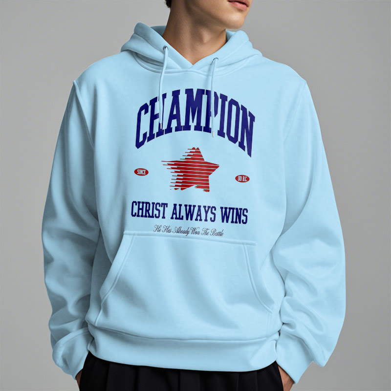 Christianartworkshop Modern Style Champion Christ Always Wins Fleece Lined Polyester Hoodie - image 33