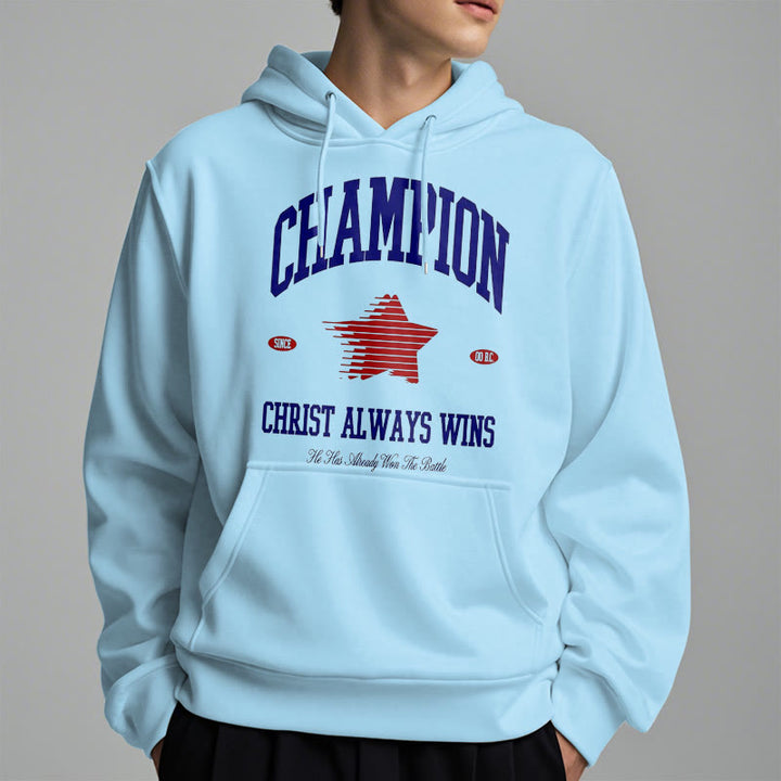 Christianartworkshop Modern Style Champion Christ Always Wins Fleece Lined Polyester Hoodie - image 33