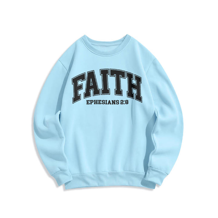 Modern Style Faith Ephesians 2 : 8 Fleece Lined Polyester Sweatshirt - Blue - 2XL - image 25