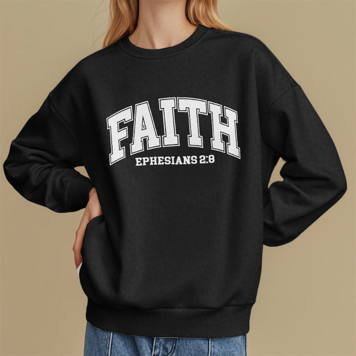 Modern Style Faith Ephesians 2 : 8 Fleece Lined Polyester Sweatshirt - image 8