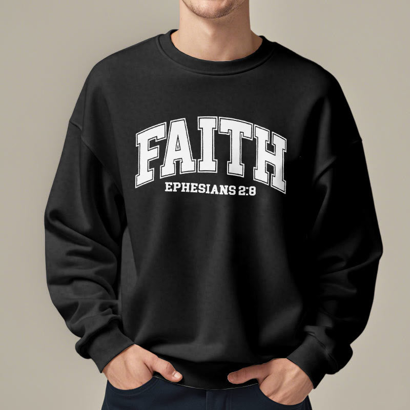 Christianartworkshop Modern Style Faith Ephesians 2 : 8 Fleece Lined Polyester Sweatshirt - image 7