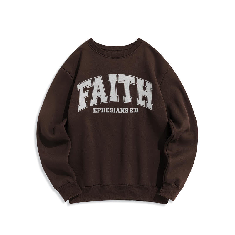 Modern Style Faith Ephesians 2 : 8 Fleece Lined Polyester Sweatshirt - Brown - 2XL - image 20
