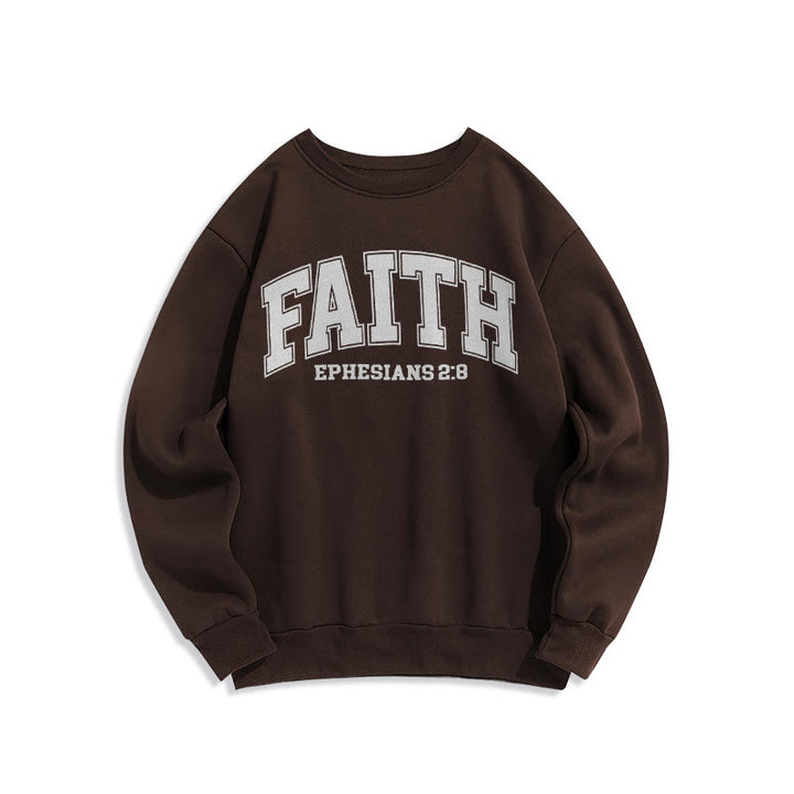 Modern Style Faith Ephesians 2 : 8 Fleece Lined Polyester Sweatshirt - Brown - 2XL - image 20