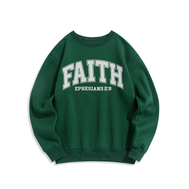 Modern Style Faith Ephesians 2 : 8 Fleece Lined Polyester Sweatshirt - Green - 2XL - image 0
