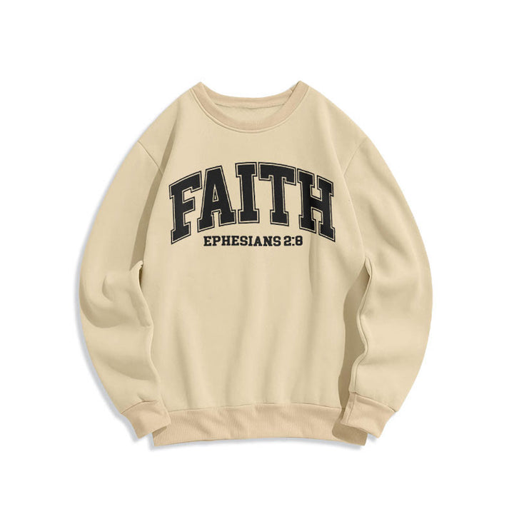 Modern Style Faith Ephesians 2 : 8 Fleece Lined Polyester Sweatshirt - Beige - 2XL - image 15