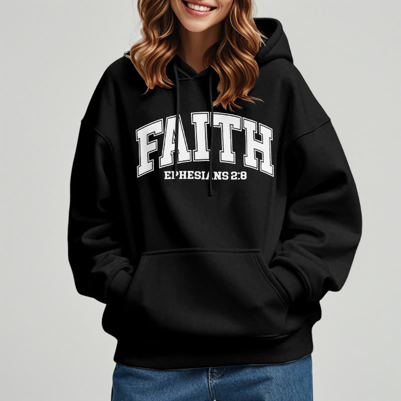 Modern Style Faith Ephesians 2 : 8 Fleece Lined Polyester Hoodie - image 7