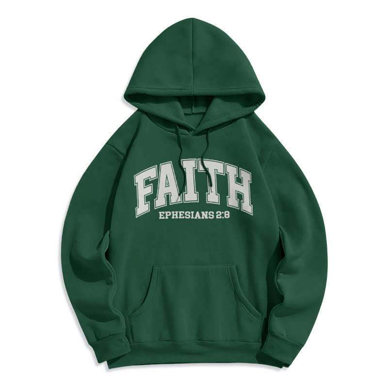 Modern Style Faith Ephesians 2 : 8 Fleece Lined Polyester Hoodie - Green - 2XL - image 25