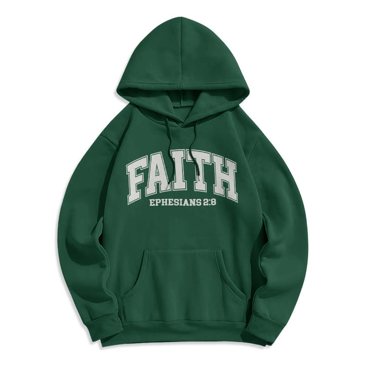 Modern Style Faith Ephesians 2 : 8 Fleece Lined Polyester Hoodie - Green - 2XL - image 25
