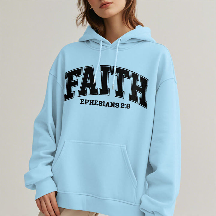Christianartworkshop Modern Style Faith Ephesians 2 : 8 Fleece Lined Polyester Hoodie - image 33
