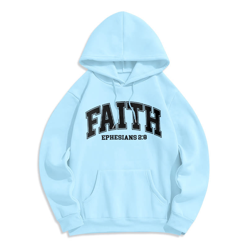 Modern Style Faith Ephesians 2 : 8 Fleece Lined Polyester Hoodie - Blue - 2XL - image 30