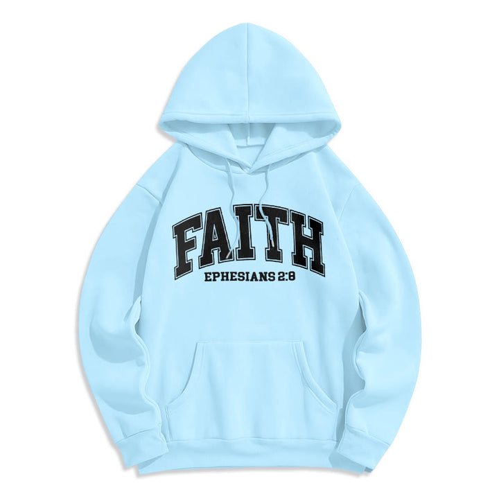 Modern Style Faith Ephesians 2 : 8 Fleece Lined Polyester Hoodie - Blue - 2XL - image 30
