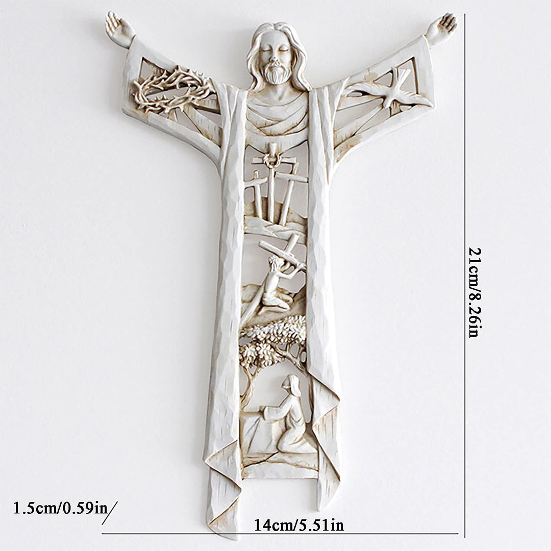 Christianartworkshop Classic Style Crafted Jesus Arms Opened Figure Desktop Decorations Ornament - image 3