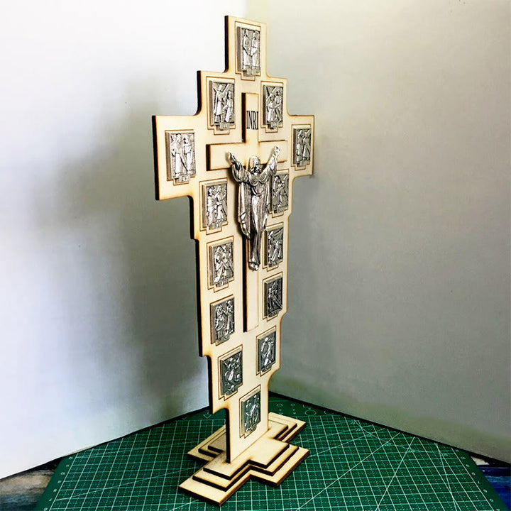Classic Style Crafted Crucifix Cross Jesus Figure Desktop Decorations Ornament