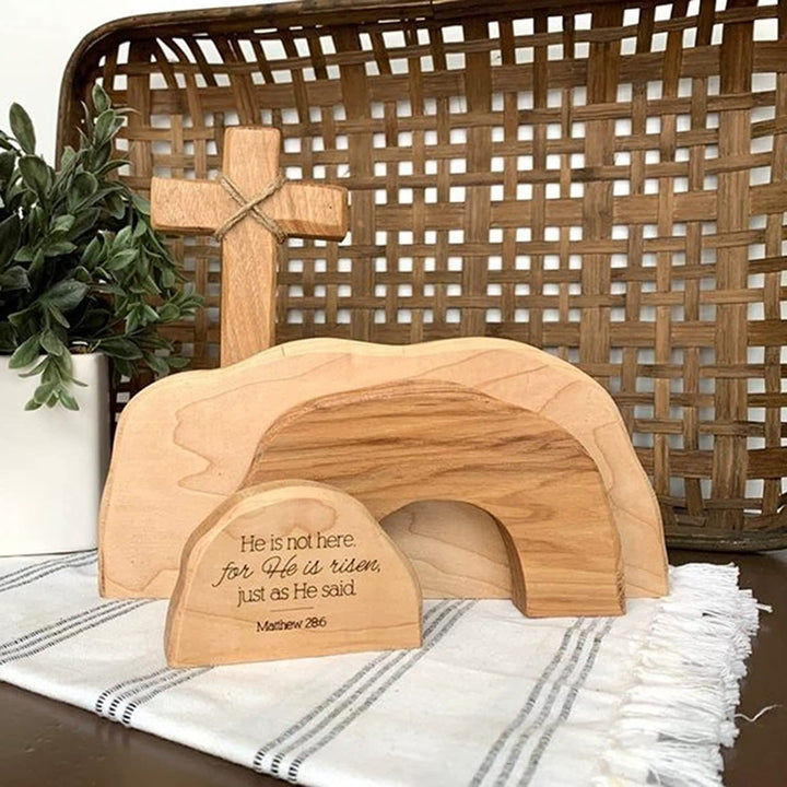 Christianartworkshop Classic Style The Empty Tomb Resurrection Scene Desktop Decorations Ornament - Beige - image 0