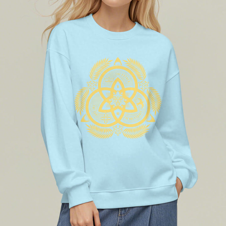 Classic Style Divine Unity Gold Sacred Emblem Fleece Lined Polyester Sweatshirt - image 27