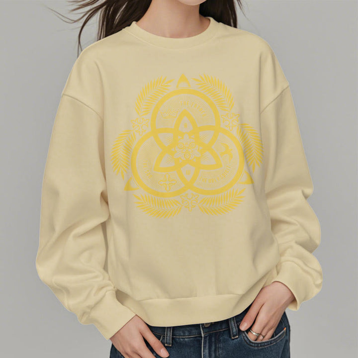 Classic Style Divine Unity Gold Sacred Emblem Fleece Lined Polyester Sweatshirt - image 17