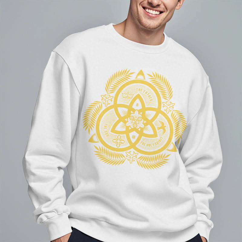 Classic Style Divine Unity Gold Sacred Emblem Fleece Lined Polyester Sweatshirt - image 12