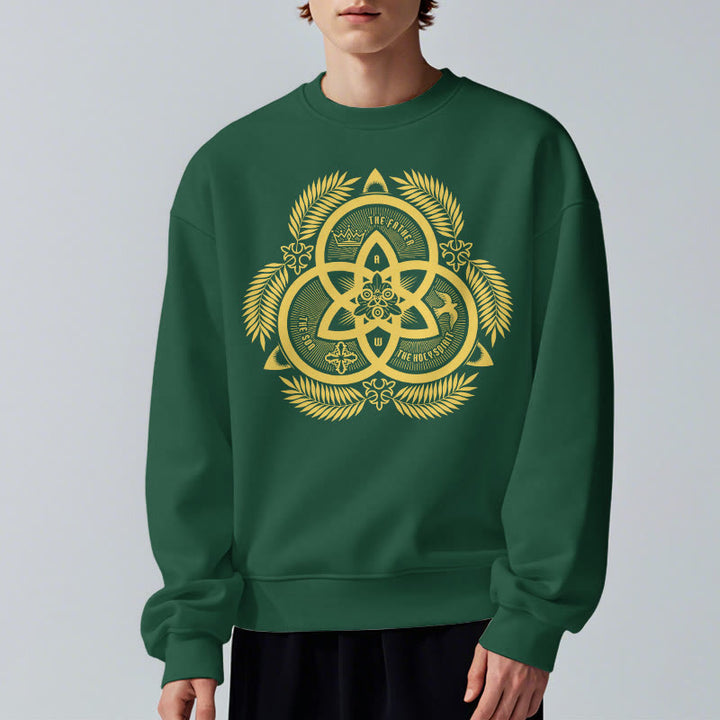 Classic Style Divine Unity Gold Sacred Emblem Fleece Lined Polyester Sweatshirt - image 1