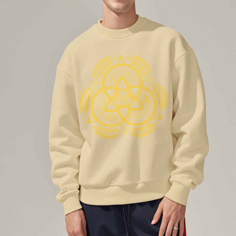 Classic Style Divine Unity Gold Sacred Emblem Fleece Lined Polyester Sweatshirt - image 18