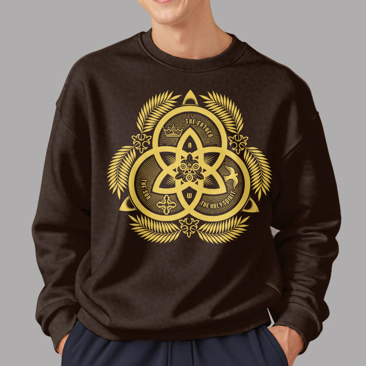 Classic Style Divine Unity Gold Sacred Emblem Fleece Lined Polyester Sweatshirt - image 22