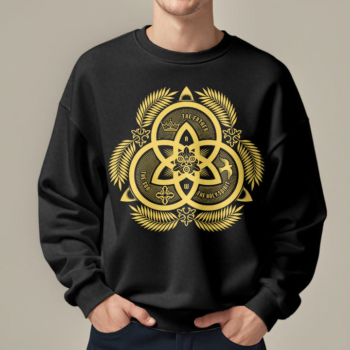 Classic Style Divine Unity Gold Sacred Emblem Fleece Lined Polyester Sweatshirt - image 7
