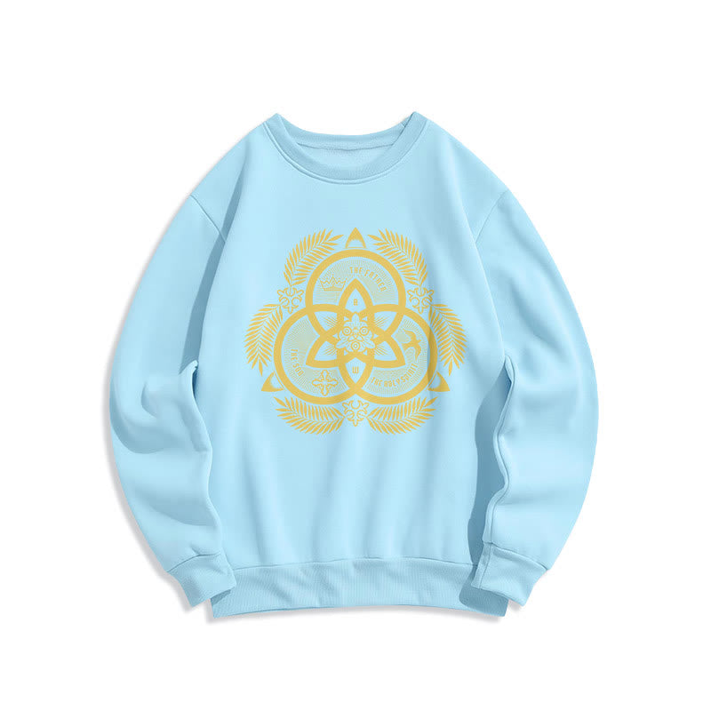 Classic Style Divine Unity Gold Sacred Emblem Fleece Lined Polyester Sweatshirt - Blue - 2XL - image 25
