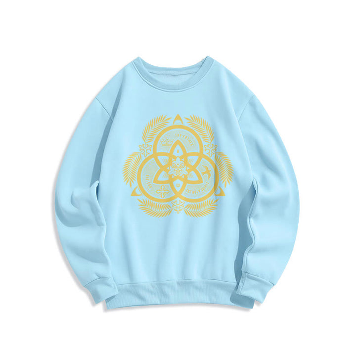 Classic Style Divine Unity Gold Sacred Emblem Fleece Lined Polyester Sweatshirt - Blue - 2XL - image 25
