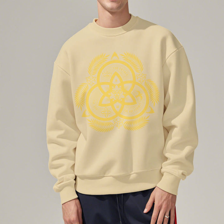 Christianartworkshop Classic Style Divine Unity Gold Sacred Emblem Fleece Lined Polyester Sweatshirt - image 18