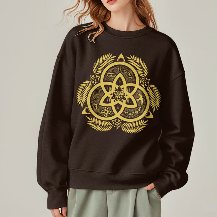 Classic Style Divine Unity Gold Sacred Emblem Fleece Lined Polyester Sweatshirt - image 23