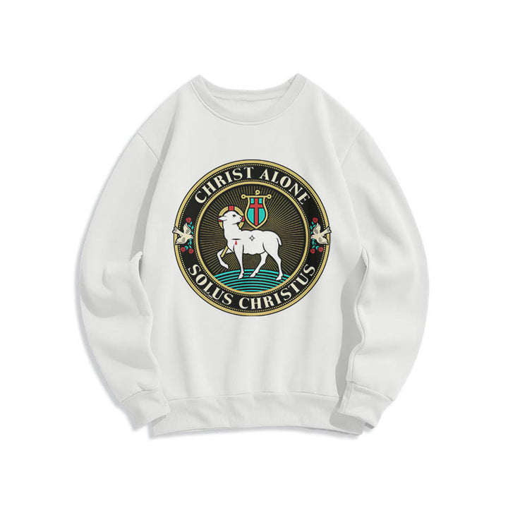 Modern Style Christ Alone Lamb of God Fleece Lined Polyester Sweatshirt