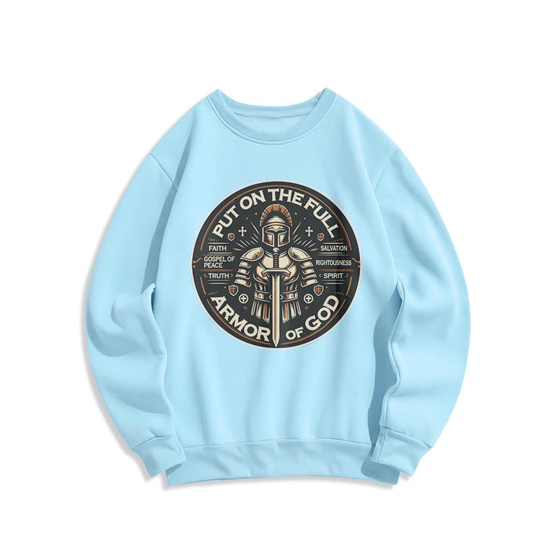 Modern Style Put On The Full Armor of God Fleece Lined Polyester Sweatshirt - Blue - 2XL - image 25