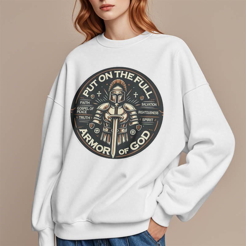 Modern Style Put On The Full Armor of God Fleece Lined Polyester Sweatshirt - image 13