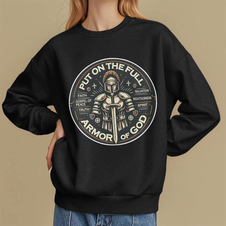 Modern Style Put On The Full Armor of God Fleece Lined Polyester Sweatshirt - image 7