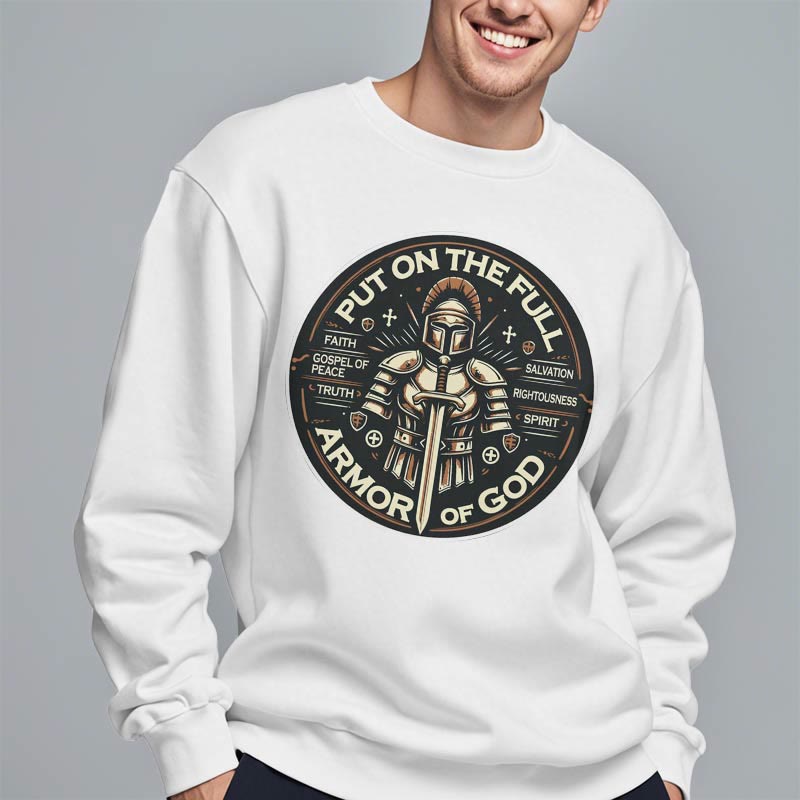 Modern Style Put On The Full Armor of God Fleece Lined Polyester Sweatshirt - image 12