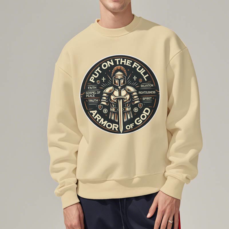 Modern Style Put On The Full Armor of God Fleece Lined Polyester Sweatshirt - image 1